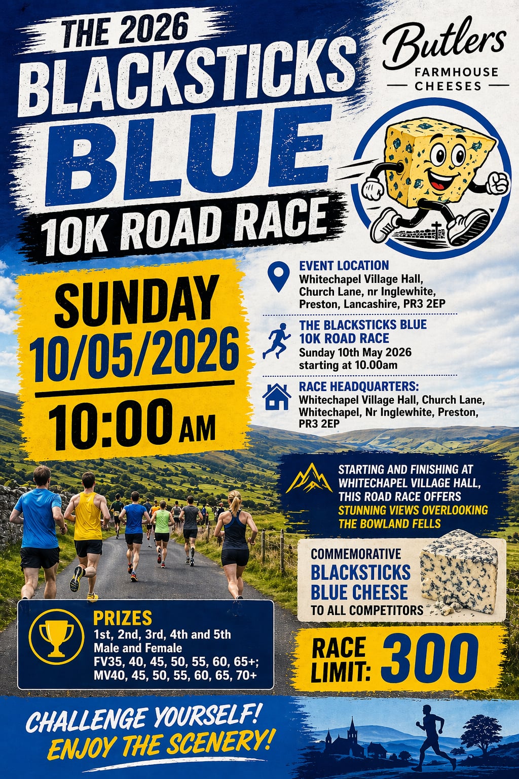 Blacksticks Blue 10K Road Race poster