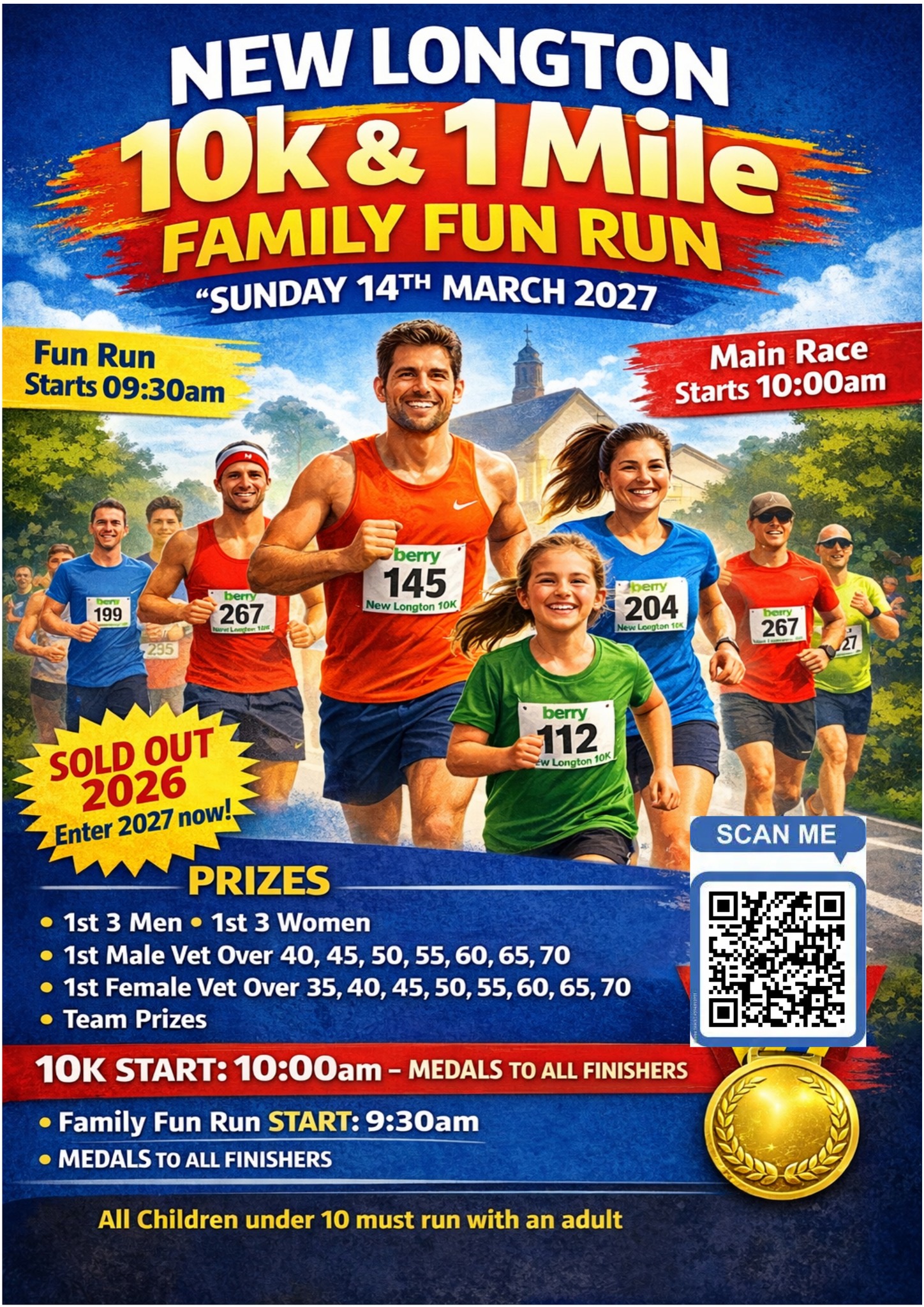 New Longton 1 Mile Family Fun Run poster