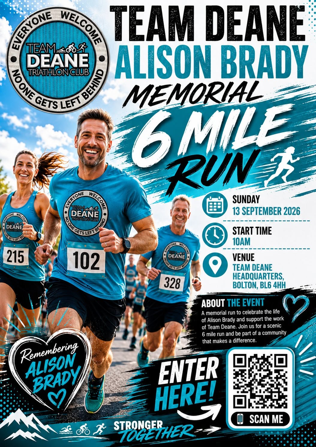 Team Deane Alison Brady Memorial Race poster